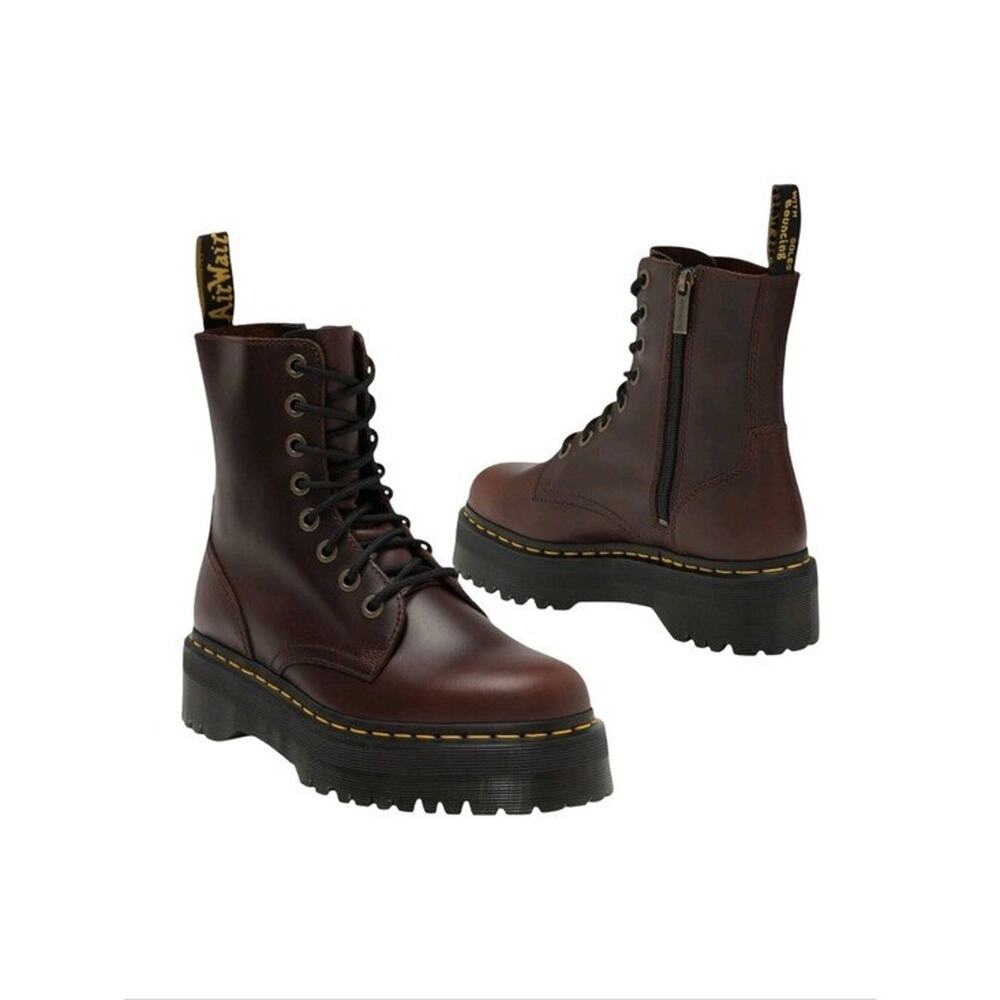Dr. Martens Jadon Platform Leather Combat Boots Dark Cherry Brown Men's 11